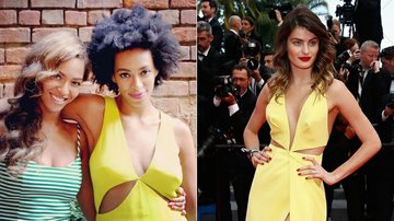 Isabeli Fontana e Solange Knowles usam vestidos (idênticos) com recorte lateral, que modela o corpo - Foto-montagem