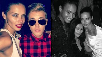 Justin Bieber e Adriana Lima; A baiana com Arlenis Sosa e Liu Wen. - Instagram/Reprodução