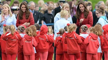 Kate Middleton é rodeada por crianças em visita à Escócia - AKM / GSI