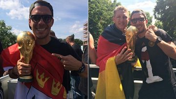Podolski faz a festa com a taça em Berlim - Instagram/Reprodução