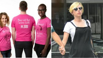 Grávida, Scarlett Johansson faz camisetas para entidade de planejamento familiar - Foto-montagem