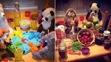 Pai cria cenários na mesa das refeições para se aproximar filhos adotivos - Foto-montagem