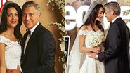 Veja o vestido de noiva usado por Amal Alamuddin na cerimônia com George Clooney - Hello! e People/Reprodução