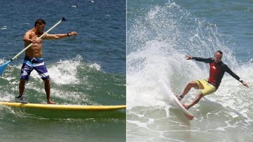 José Loreto faz stand up paddle e Paulinho Vilhena surfa em praias do Rio - AgNews e Photo Rio News