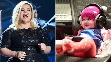 Kelly Clarkson e a filha River - Getty Images e Twitter/Reprodução