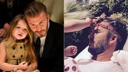 David Beckham mostra penteado feito pela filha, Harper - Divulgação Burberry e Instagram/Reprodução