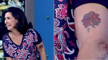 Fátima Bernardes aparecem com tatoo no 'Encontro' - Reprodução TV Globo