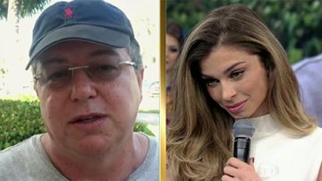 Grazi Massafera e Boninho no 'Domingão' - Reprodução TV Globo
