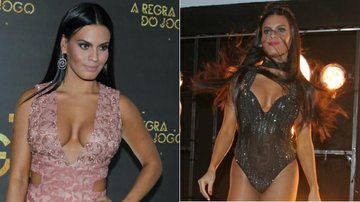 Letícia Lima rouba a cena duas vezes com vestido decotado e body cavado na festa de A Regra do Jogo - AgNews