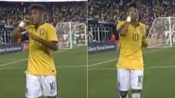 Neymar comemora gol com dedo na boca e explica homenagem - TV Globo/Reprodução