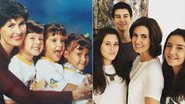 Fátima Bernardes com os trigêmeos Laura, Beatriz e Vinícius - Instagram/Reprodução