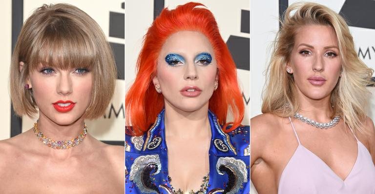 Saiba como copiar a make de Taylor Swift, Lady Gaga e Ellie Goulding no Grammy 2016 - Getty Images