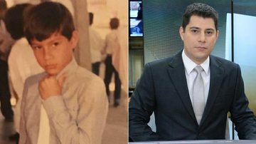 Evaristo Costa compartilha foto rara da infância com camisa social e gravata - TV Globo/Reprodução