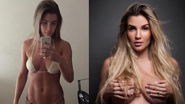 Aline Gotschalg em foto antes e durante a gravidez - Instagram/Reprodução