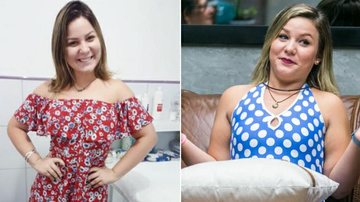 Maria Claudia depois (à esq.) e antes (à dir) da cirurgia plástica - Instagram e TV Globo/Divulgação