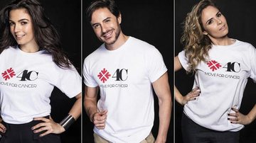 Emanuelle Araújo, Ricardo Tozzi e Ana Paula Renault posam para campanha contra o câncer - Divulgação