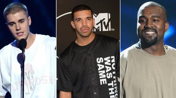 Justin Bieber, Drake e Kanye West - Getty Images