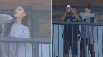 Já no Brasil, Ariana Grande aparece em sacada de hotel - AgNews
