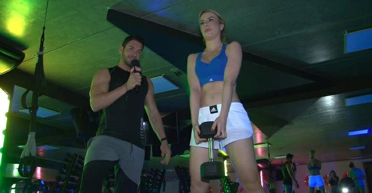 Fernanda Keulla, ao lado do instrutor Rodrigo Sangion, mostra os exercícios que vão te ajudar a ter pernas perfeitas para arrasar no verão. - Caras Digital