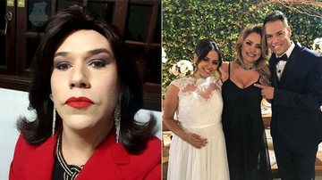 Tiago Barnabé com a noiva, Adriane Domingues, e Nani Venâncio - Reprodução / Instagram