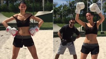 Bruna Marquezine dança funk durante treino de boxe na areia - Instagram/Reprodução