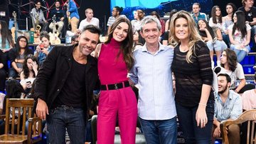 Serginho Groisman com Rodrigo Sant'Anna, Marina Moschen e Daiana Garbin - Globo/Ramón Vasconcelos