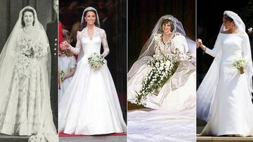 Rainha Elizabeth II, Kate Middleton, princesa Diana e Meghan Markle - Reprodução; Getty Images; Arquivo Caras