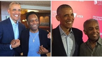Pelé e Gilberto Gil com o ex-presidente dos Estados Unidos, Barack Obama. - Instagram/Reprodução