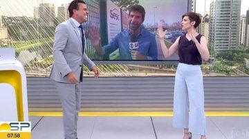 Rodrigo Bocardi tem crise de riso ao vivo no 'BDSP' - Reprodução/TV Globo