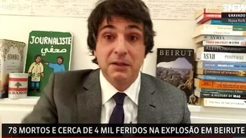 Guga Chacra se emociona ao fala sobre a explosão em Beirute - Reprodução/GloboNews