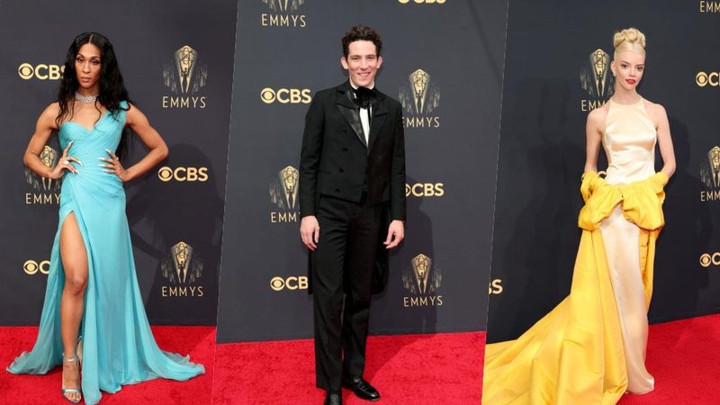 MJ Rodriguez, Anya Taylor-Joy e Josh O' Connor são detaques no red carpet do Emmy 2021 - Foto/Getty Images