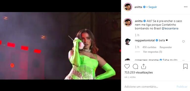 Anitta faz post com provocação