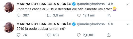 Marina Ruy Barbosa desabafando no Twitter