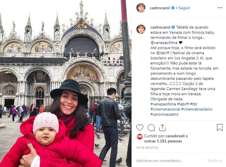 Carol Castro relembra viagem para Veneza com a filha, Nina