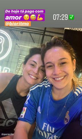 Fernanda Gentil e Priscila Montandon na academia