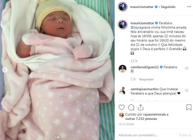 Maurício Mattar anuncia nascimento de sua filha