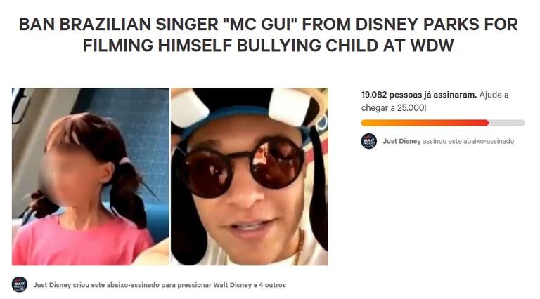 Após polêmica, abaixo-assinado pede que MC Gui seja banido da Disney