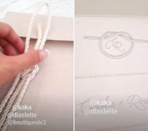 Cenógrafa das estrelas revela detalhes do convite de casamento de Kaká e Carol Dias