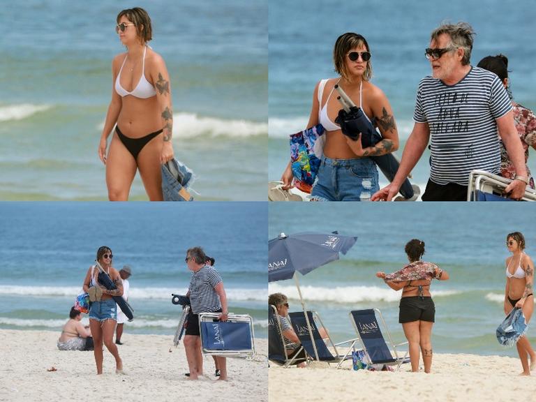 José de Abreu é flagrado curtindo praia com a namorada 