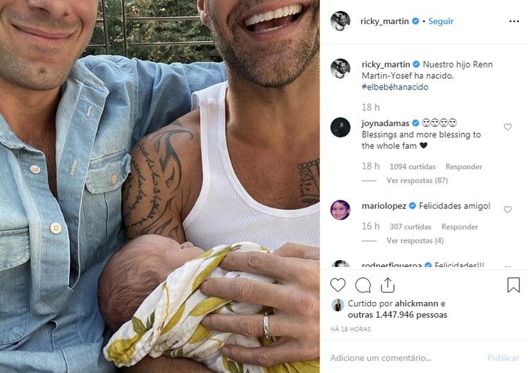 Nasce o quarto filho de Ricky Martin e Jwan Yosef