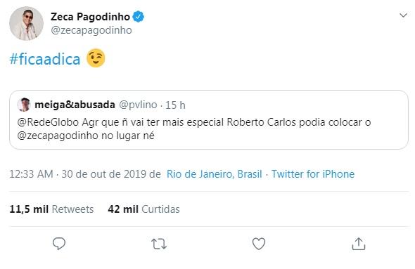 Zeca Pagodinho é cogitado no especial de fim de ano da Globo