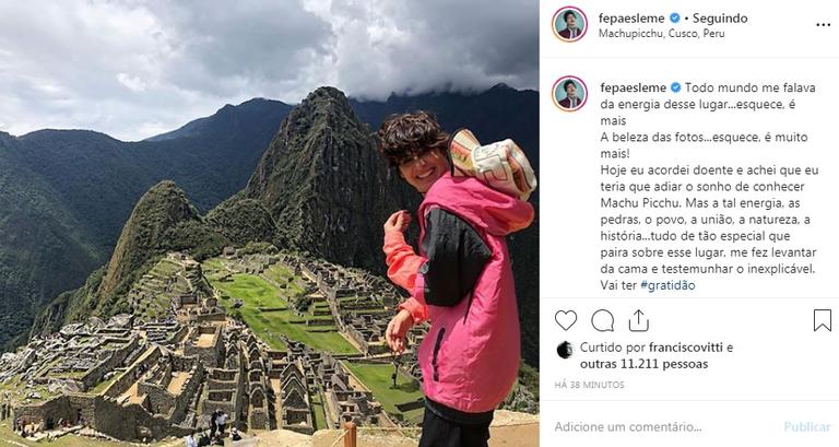 Fernanda Paes Leme realiza sonho de conhecer Machu Picchu