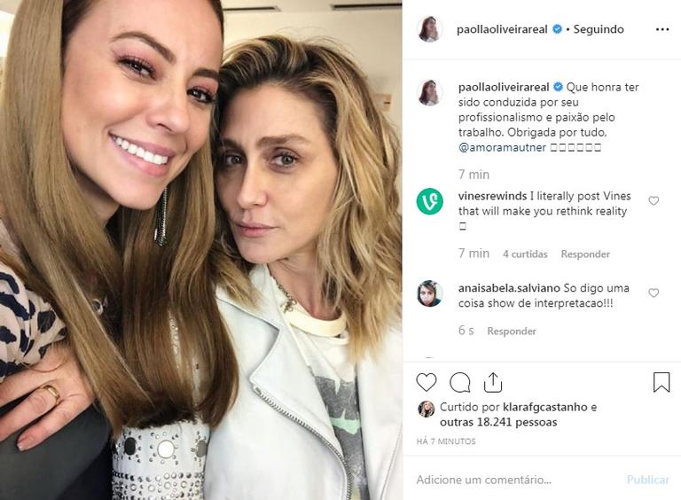 Paolla Oliveira se despede da diretora de A Dona do Pedaço
