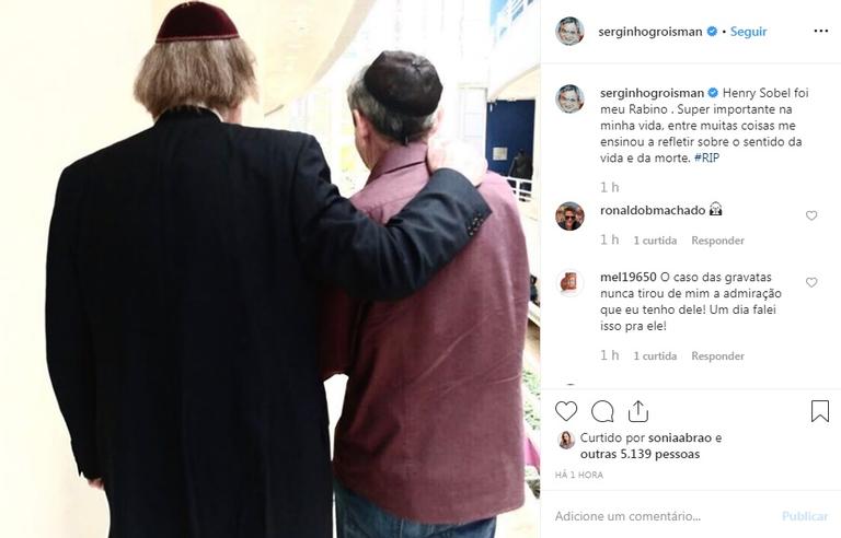 Serginho Groisman faz homenagem se despedindo de rabino