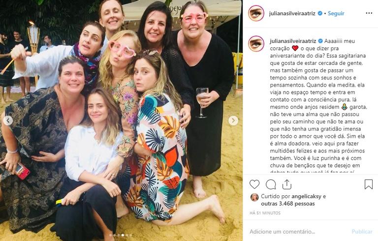 Juliana Silveira se declara para Angélica em seu aniversário