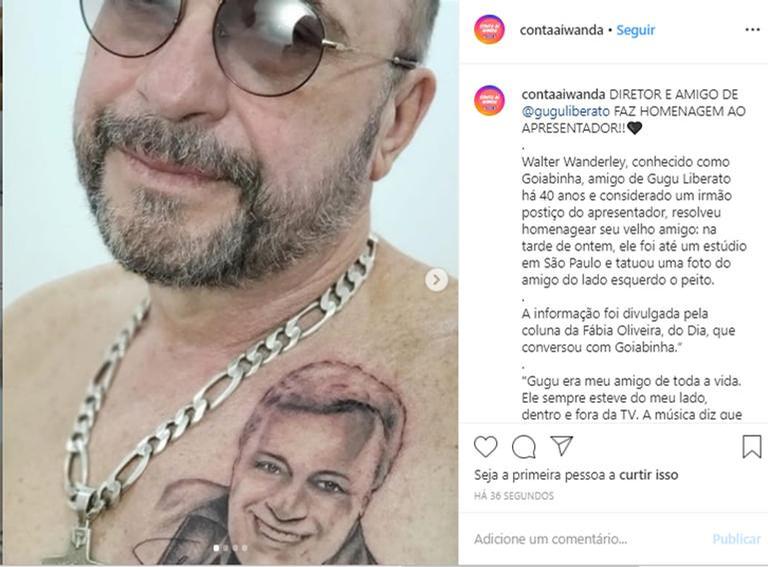 Goiabinha faz tatuagem de Gugu Liberato