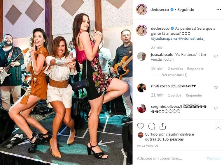 Deborah Secco, Vitória Strada e Juliana Paiva divertem fãs