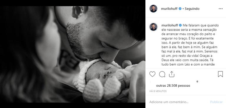  Murilo Huff emociona com declaração ao primeiro filho