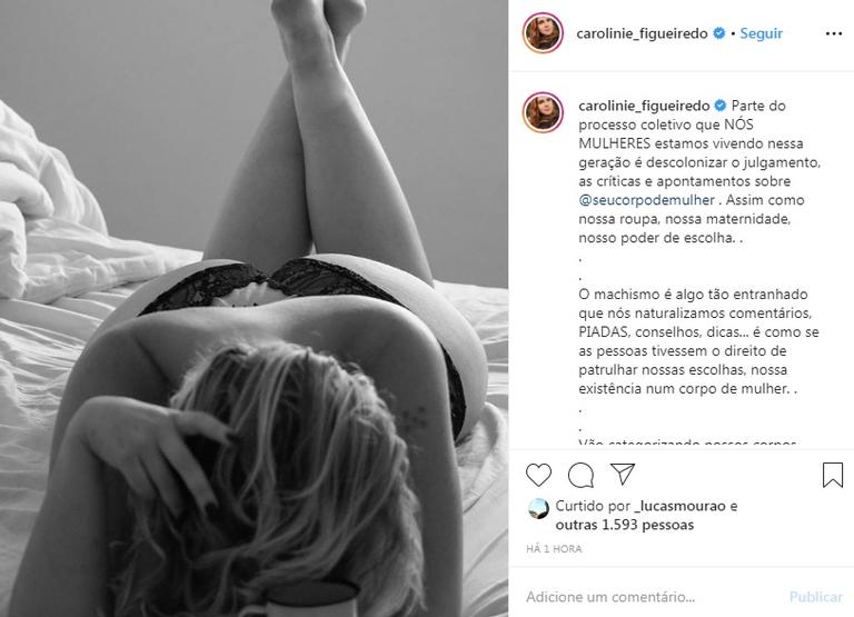 Carolinie Figueiredo faz desabafo sobre corpo