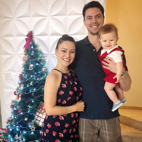 Geovanna Tominaga com a família no Natal